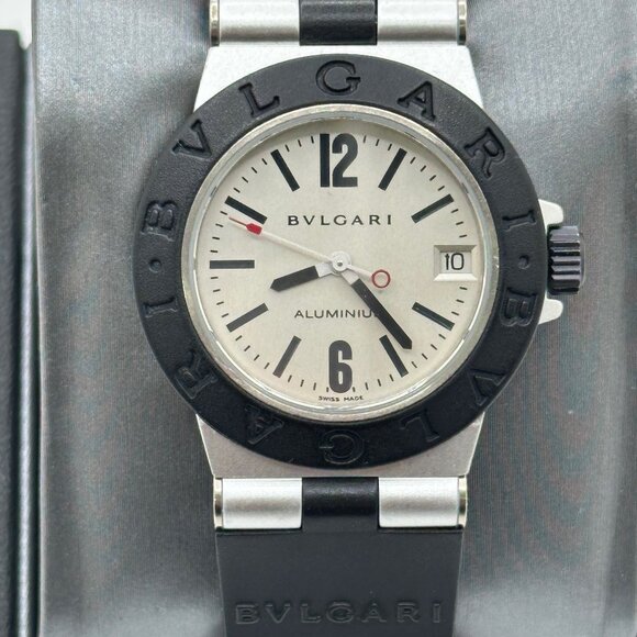 BVLGARI Bulgari Diagono AL 38 A Aluminum with Box & Booklets - Picture 1 of 10